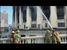 Firefighters on scene after fire destroys Manila post office