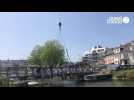 VIDEO. A Caen, la passerelle du pont de la Fonderie retirée en moins de dix minutes