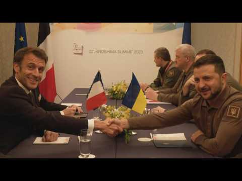 Ukraine's President Zelensky meets France's Macron at G7 summit