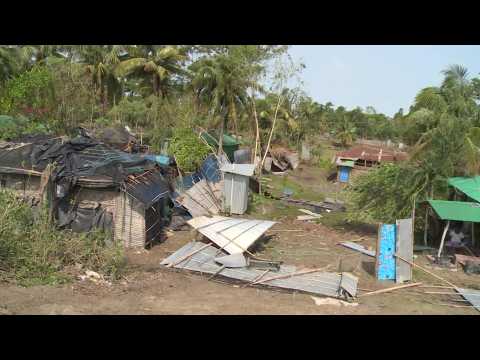 Cyclone Mocha wrecks homes on Bangladeshi island