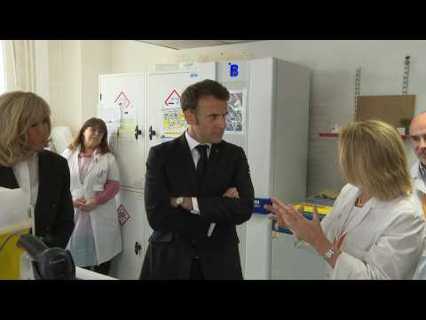 Emmanuel and Brigitte Macron visit the Institut Curie research centre