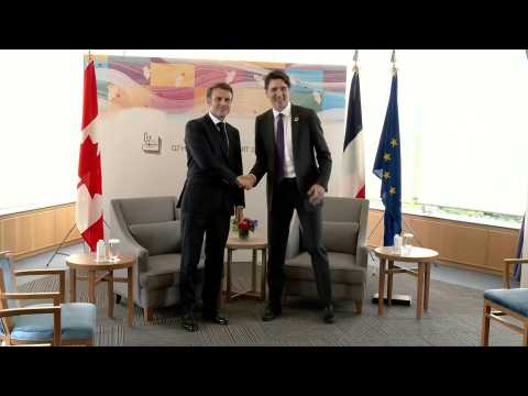 Japan: France's Macron and Canada's Trudeau meet ahead of G7 summit
