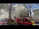 Lille : le quartier Vauban dans une épaisse fumée avec l'incendie d'un bâtiment de la Catho