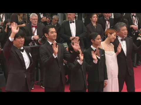 Cannes: Stars of "Monster" by Japanese director Hirokazu Kore-eda walk the red carpet