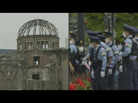 G7: Security at Peace Memorial Park entrance in Hiroshima