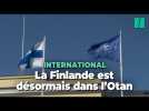 Les images très symboliques du drapeau de la Finlande hissé à l'Otan