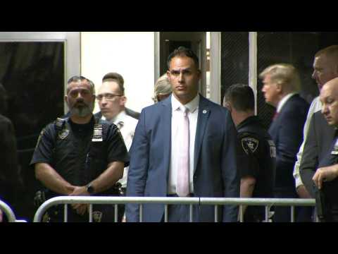 Trump leaves courtroom after pleading not guilty to criminal charges in hush-money case