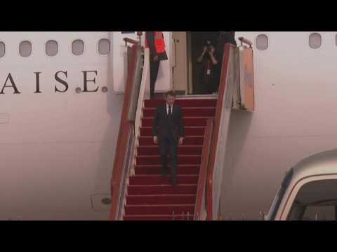 French president Macron arrives in China for three day state visit