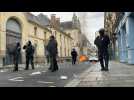 Rubbish bins on fire at demonstration in Rennes against pension reform