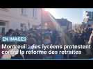 Des lycéens en colère rassemblés devant le lycée Woillez de Montreuil