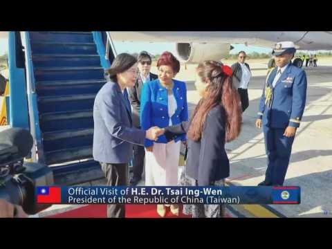 Taiwan's president arrives in Belize on official visit