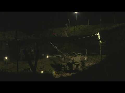Images of Israeli tank, Iron Dome battery near border with Lebanon