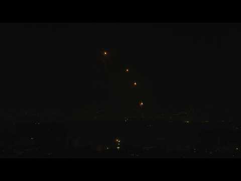 Rocket barrage from Gaza intercepted by Israeli Iron Dome