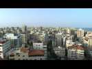 Gaza City skyline the morning after overnight Israeli strikes