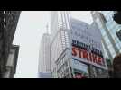 New York: TV and movie writers demonstrate as they go on strike