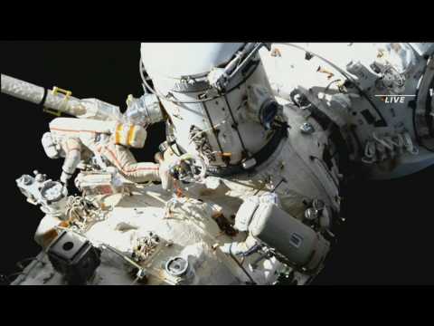 Russian astronauts conduct spacewalk outside ISS