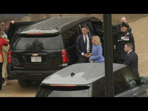 US First Lady Jill Biden arrives at Westminster Abbey for coronation