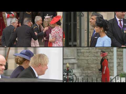 UK Prime minister and former prime ministers arrive at Westminster Abbey for coronation