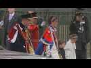 Prince William, Kate and children arrive at Westminster Abbey for coronation
