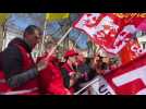 Les syndicats prennent la paroles, à Troyes, avant que le cortège du 1er Mai ne démarre