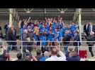 Les joueurs du RC Saint-André fêtent leur montée en Fédérale 3 de rugby