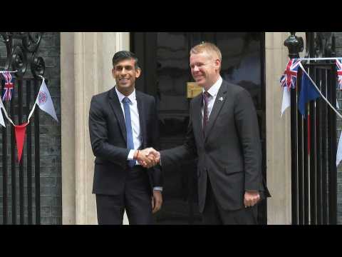 UK PM Rishi Sunak welcomes his New Zealander counterpart Chris Hipkins