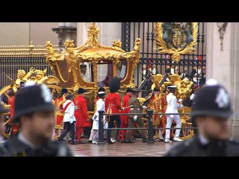 King Charles and Queen Camilla arrive at Buckingham Palace after coronation