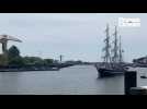 VIDEO. Débord de Loire : le Belem vient d'accoster à Nantes