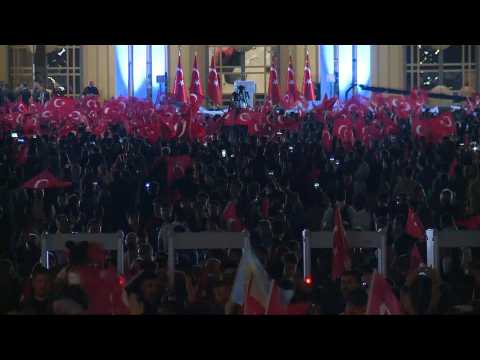 Erdogan supporters celebrate outside Turkish President's palace after runoff vote