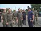 President Zelensky visits flooded Kherson region