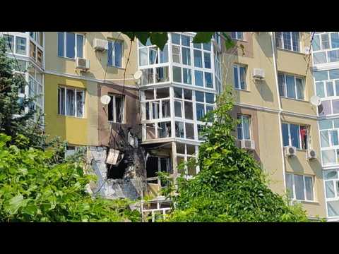 Drone hits residential building in Russian city of Voronezh