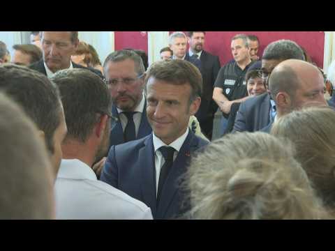 Macron pays tribute to police and rescue teams in Annecy
