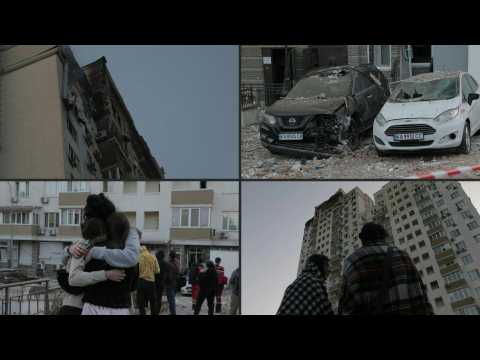 Aftermath of Russian drone attacks that kill at least one