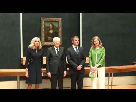 Macron welcomes Italian President Sergio Mattarella to the Louvre