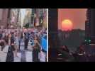 Les New-Yorkais admirent le Manhattanhenge, un incroyable coucher de soleil