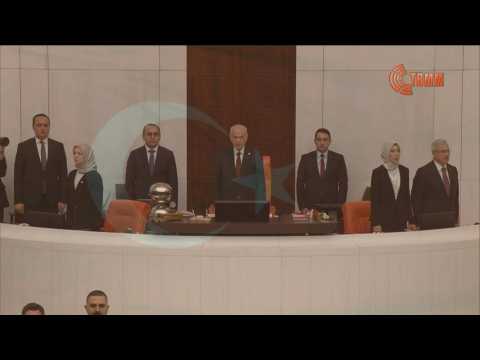 Turkey's newly elected MPs take oath in parliament