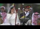Crown Prince Hussein, Rajwa Al Saif wave to Jordanians celebrating royal wedding