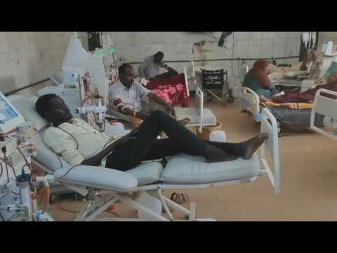 Sudanese patients receive dialysis treatment at hospital in Khartoum