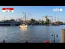 Les bateaux quittent Nantes après le spectacle de Débord de Loire