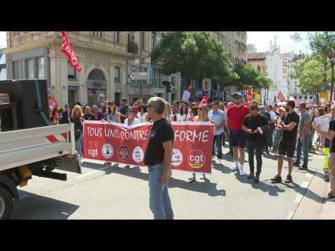 Start of the demonstration against pension reform in Marseille