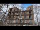Images of damaged buildings in aftermath of drone strike in south Kyiv