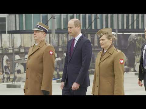 Prince William lays a wreath at the Tomb of the Unknown Soldier in Warsaw