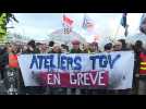 Pensions: Railway workers rally at Gare de Lyon in Paris