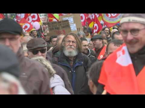 Thousands of demonstrators march in Rennes against pension reform