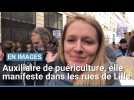 Auxiliaire de puériculture, elle manifeste dans les rues de Lille