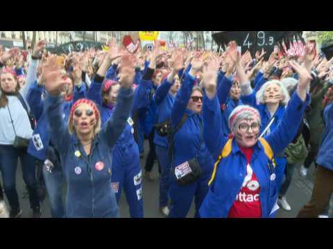 The 'Rosies' join the march in Paris against pension reform