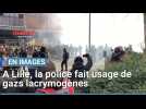 Les forces de l'ordre envoient des gazs lacrymogènes sur les manifestants à Lille