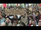 Thousands of demonstrators head to Place de la Republique in Paris
