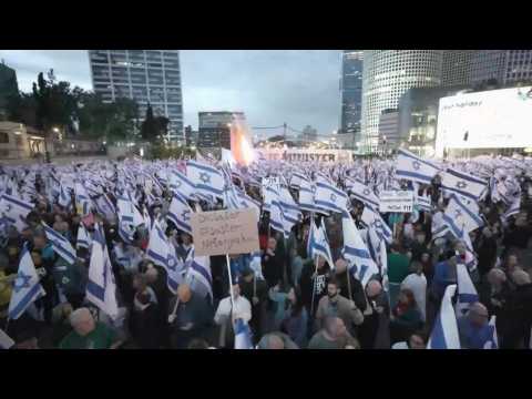 Israelis protest for 12th week against gvt's judicial overhaul