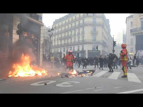 Demonstration in Paris: Clashes and damage between Opera and Grands Boulevards